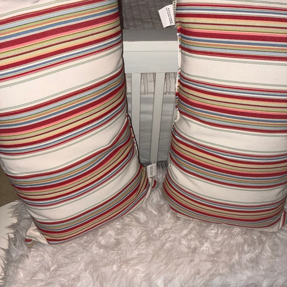 2 Pottery Barn Stripe Lumbar Pillow Striped Multicolor - Picture 6 of 6